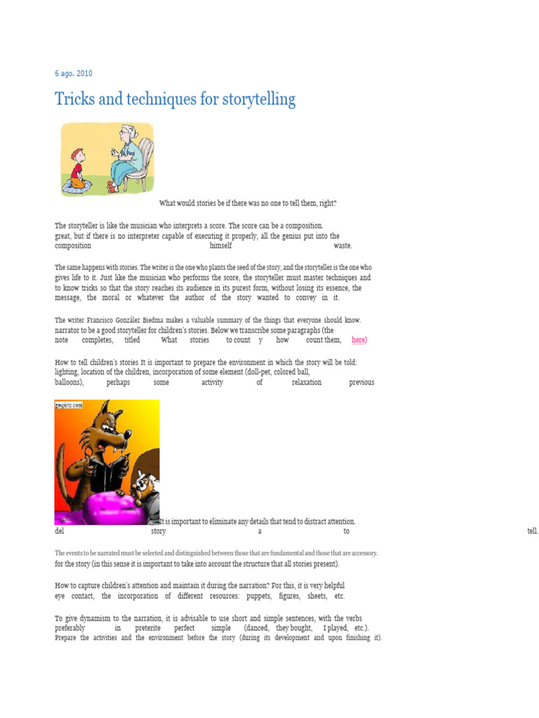 Storytelling Techniques for Children | PDF | Storytelling | Human ...