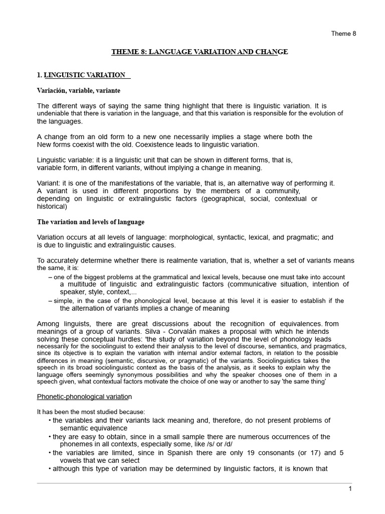 Language Variation and Change Explained | PDF | Linguistics | Accent ...