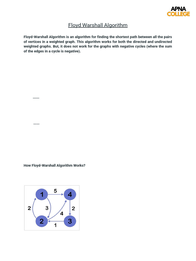 09. Floyd Warshall Algorithm | PDF | Mathematical Relations ...