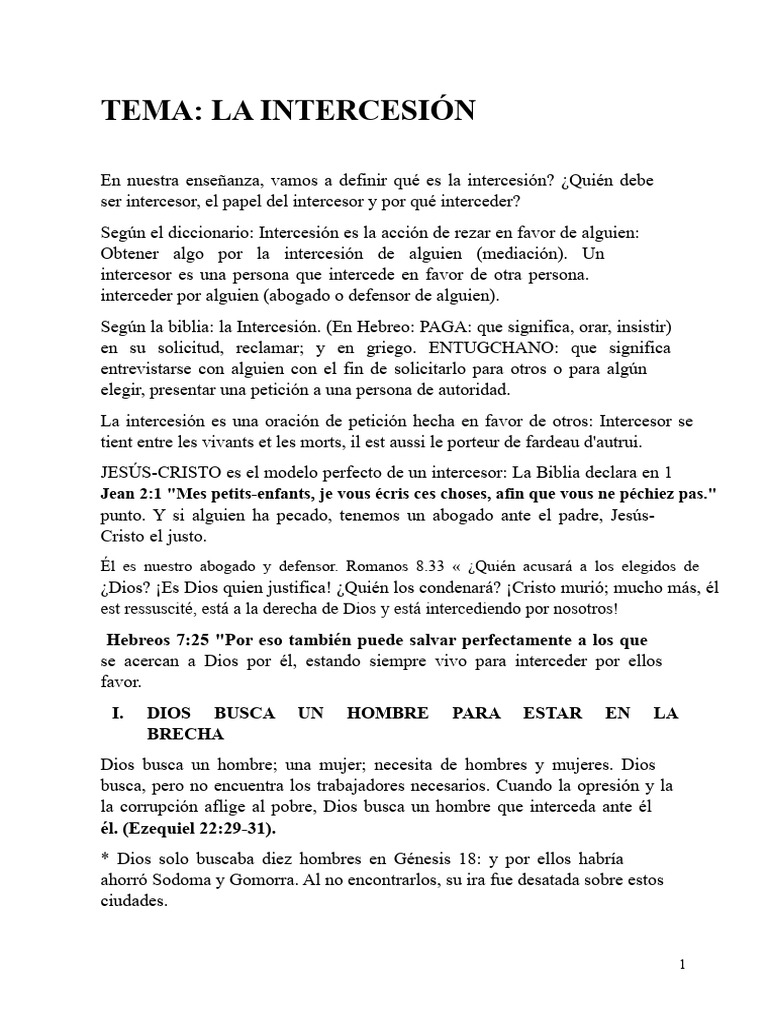 Calidad de Un Intercesor | PDF | Intercesión | Oración