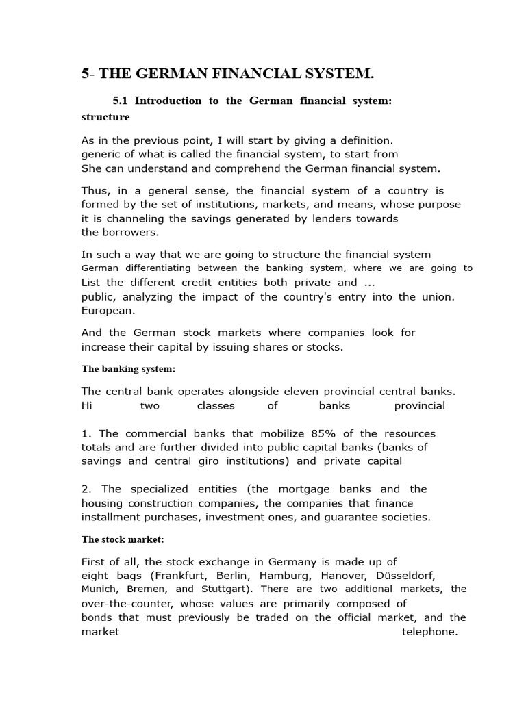 German Banking System Overview | PDF | Deutsche Bundesbank | Investing