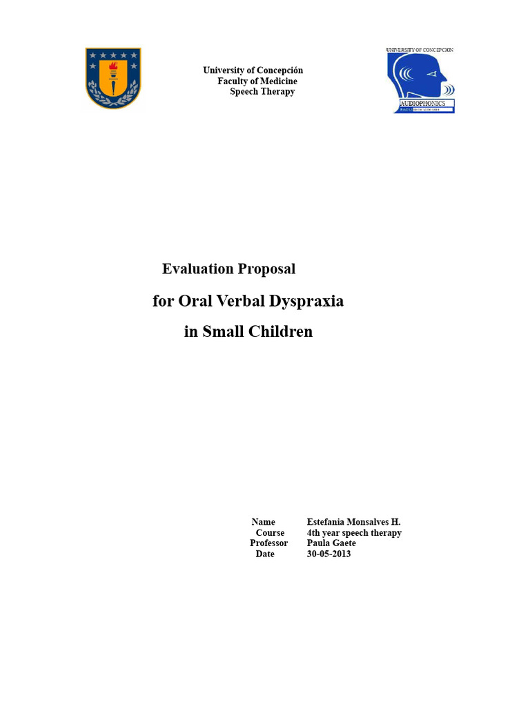 Evaluation of Oral Dyspraxia in Children | PDF | Phoneme | Speech
