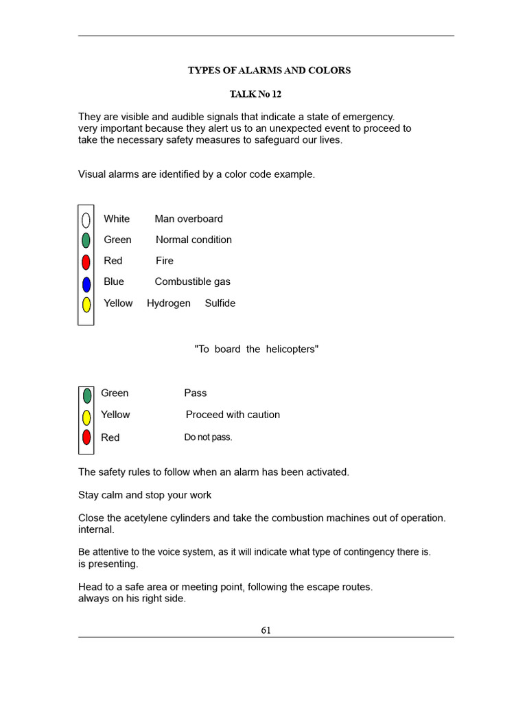 Types of Alarms and Colors | PDF | Fire Sprinkler System