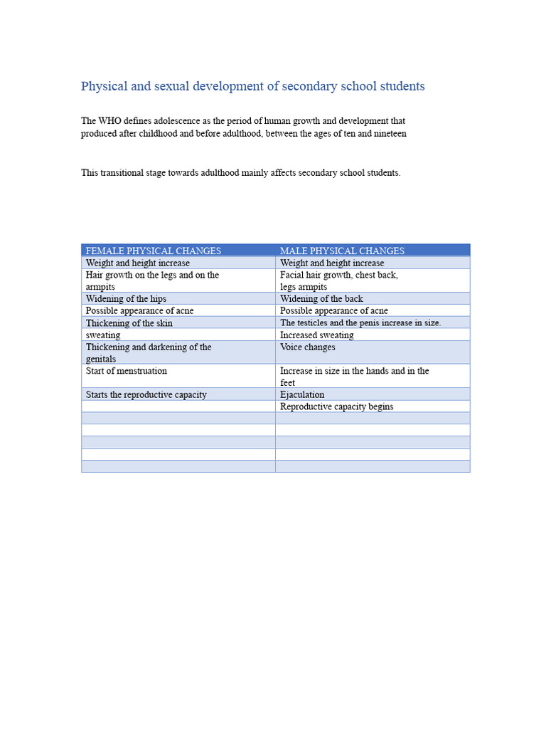 Adolescent Physical and Cognitive Development | PDF | Adolescence | Puberty