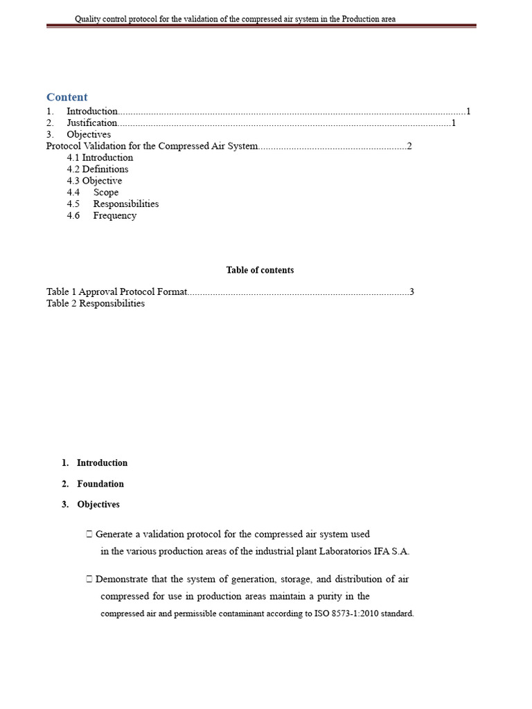 Compressed Air System Validation Protocol | PDF | Atmosphere Of Earth ...