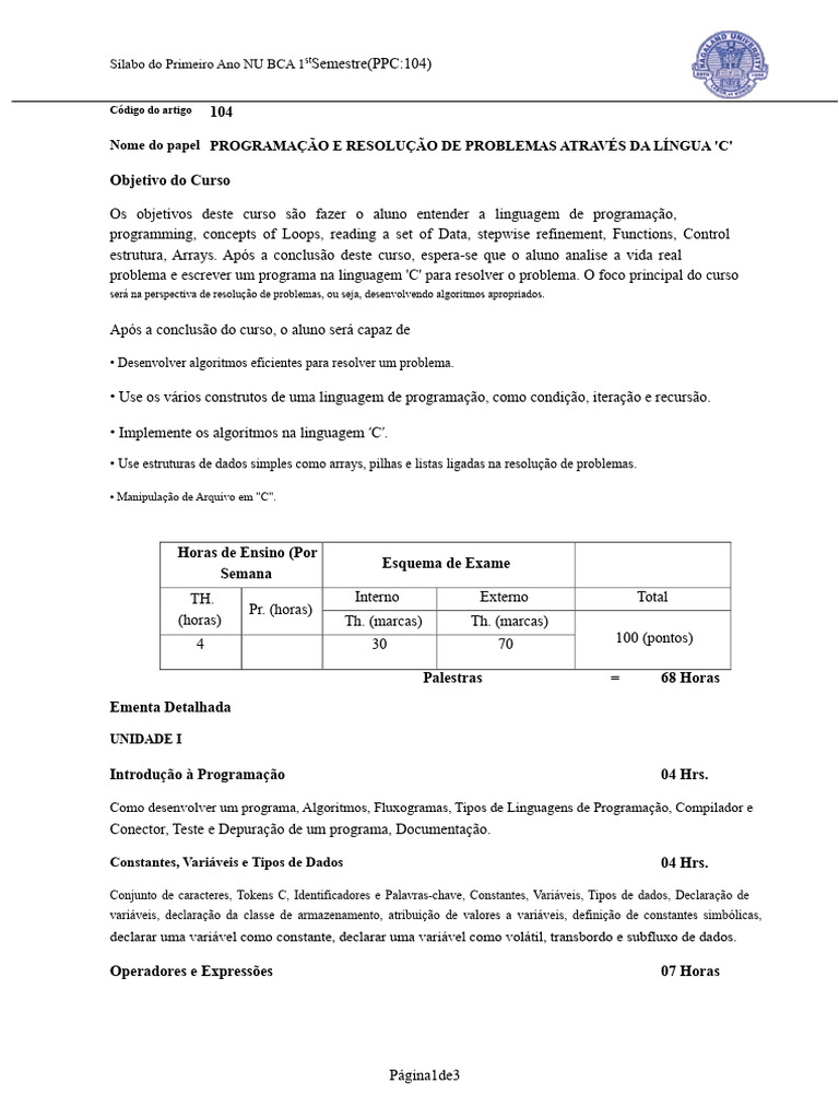 Programação em C: Resolução de Problemas | PDF | Ponteiro (programação ...