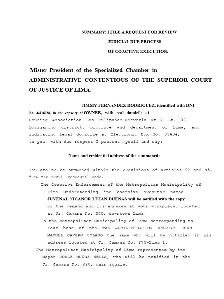 Judicial Review Request for Coactive Execution | PDF | Government ...