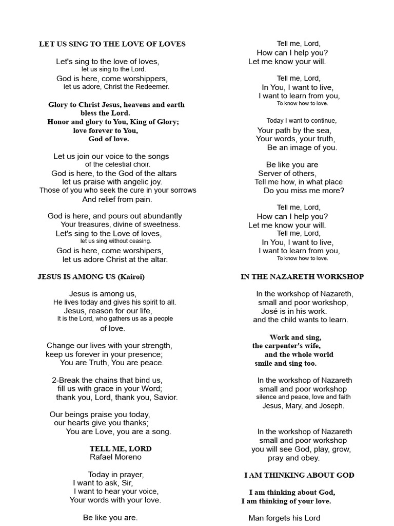 Worship and Praise: Songs of Love | PDF | Eucharist | Glory (Religion)