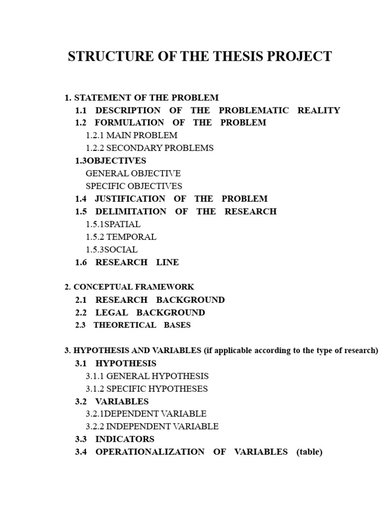 Thesis Project Structure Overview | PDF