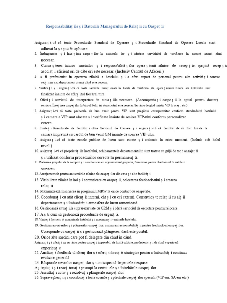 Îndatoririle GRM | PDF