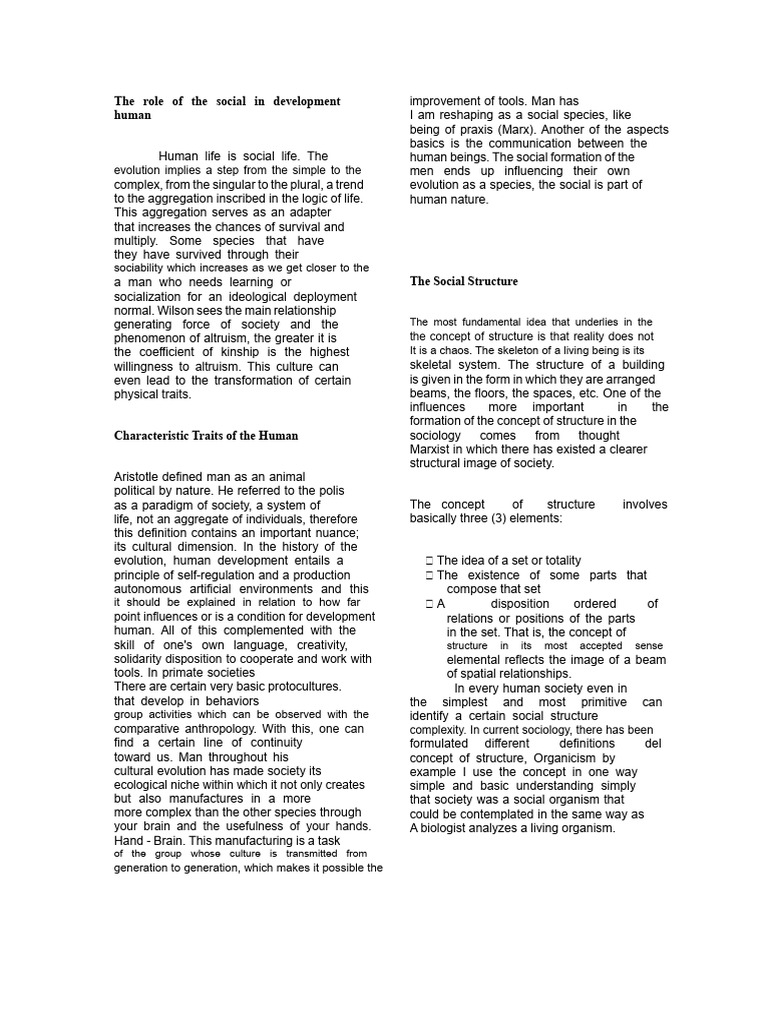 Social Structures in Human Development | PDF | Society | Sociology