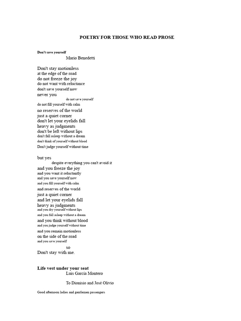 Poetry Anthology: Prose Readers' Verse | PDF