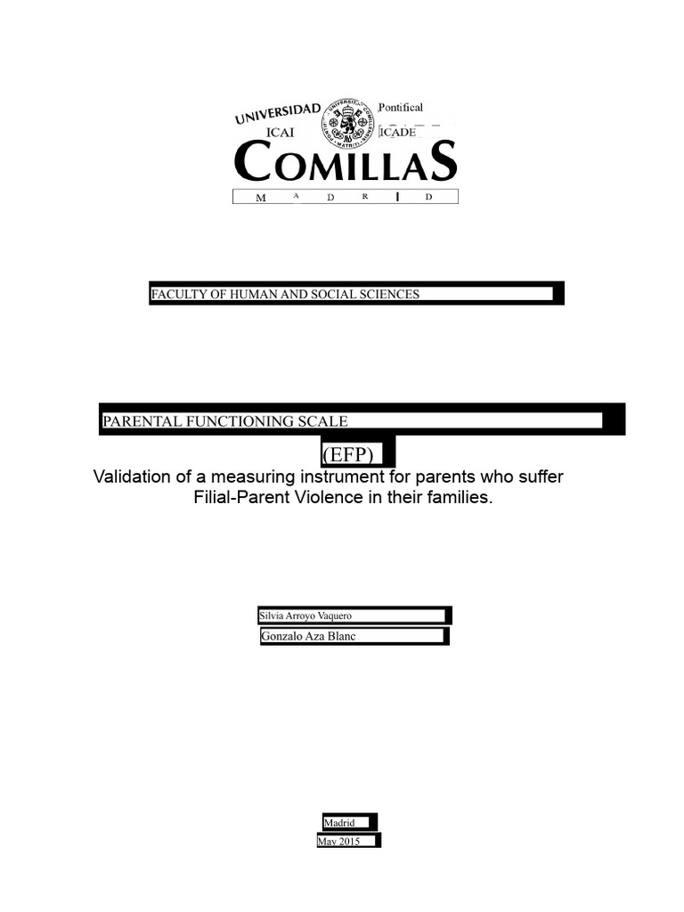 Parental Functioning Scale EFP | PDF | Validity (Statistics) | Violence