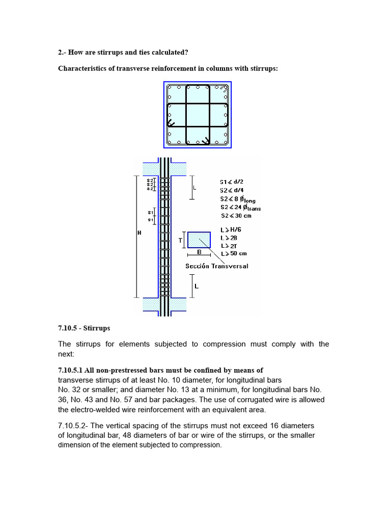 Calculating Stirrups and Ties in Columns | PDF | Column | Wire