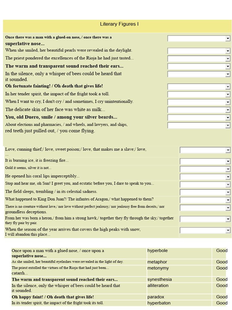 Literary Devices and Figures of Speech | PDF | Word | Metaphor