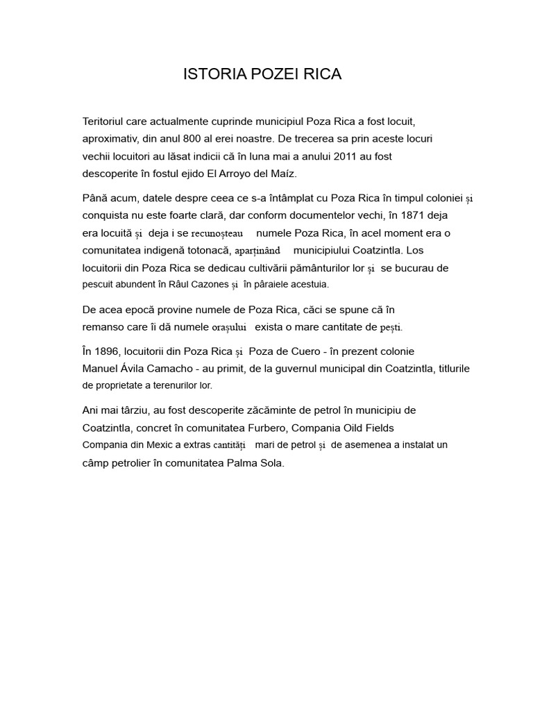 Istoria Poza Rica | PDF