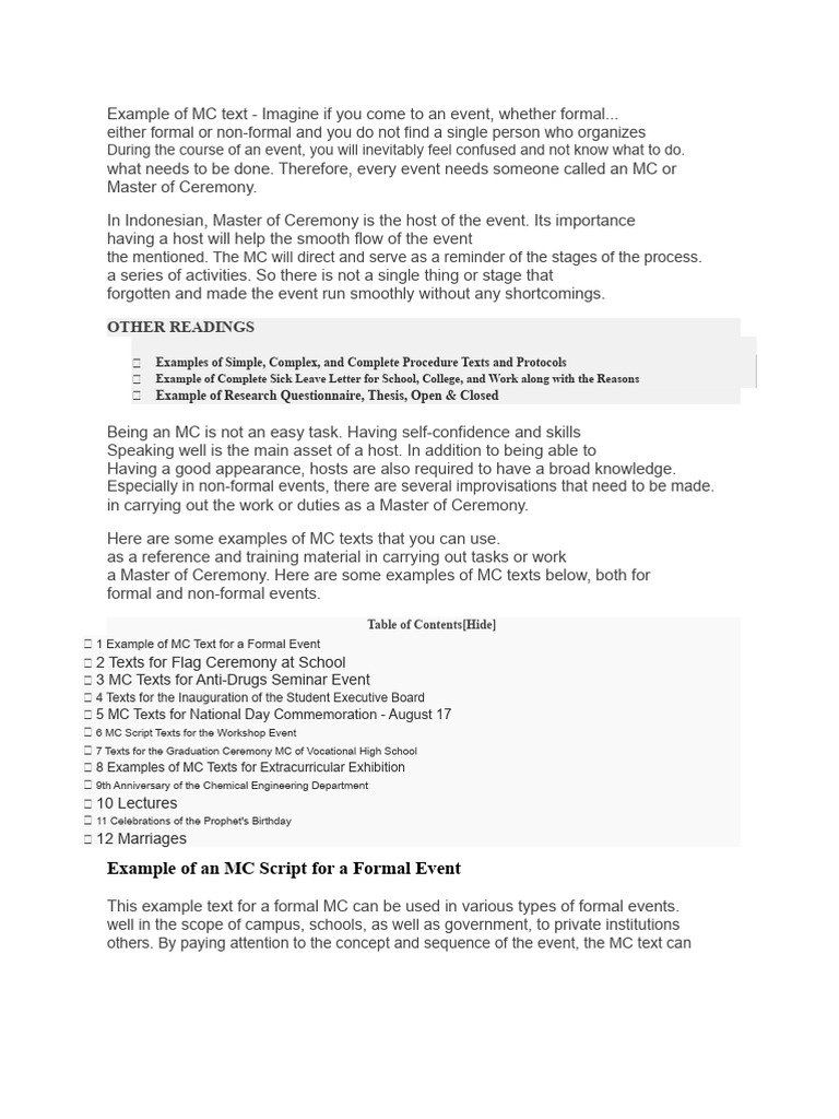 MC Script Examples for Events | PDF