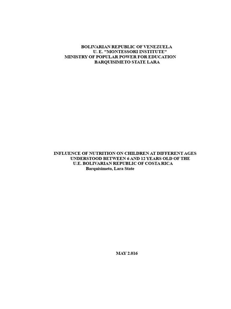 Nutrition's Impact on Children Aged 6-12 | PDF | Malnutrition | Nutrition