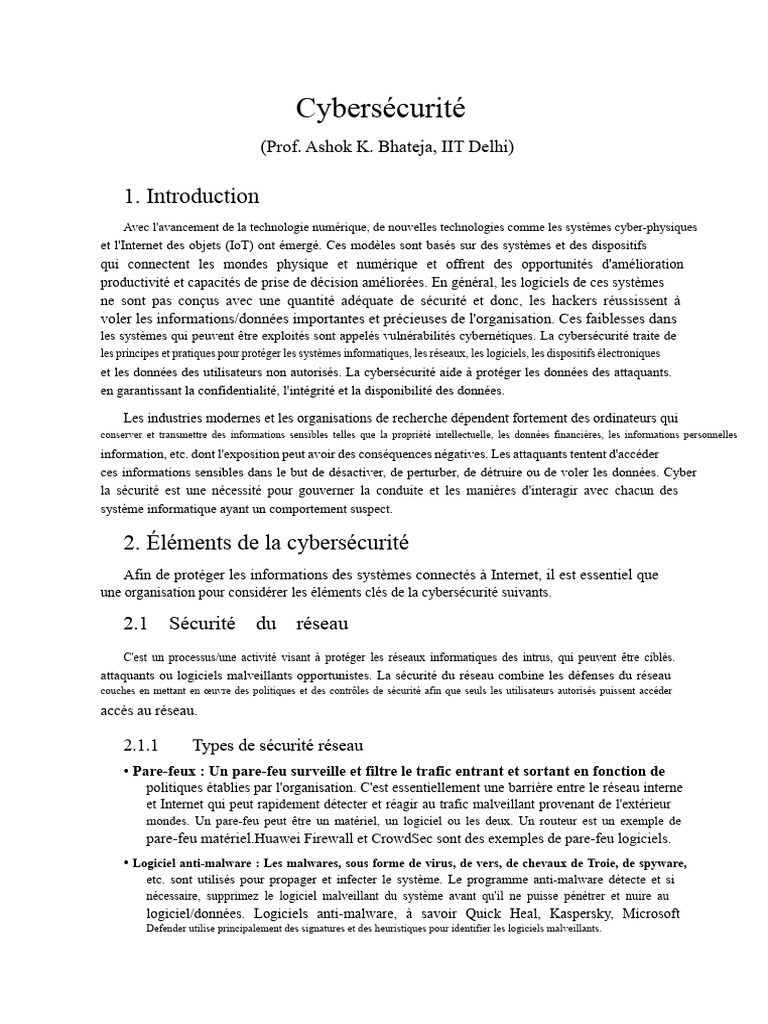 Principes clés de la cybersécurité | PDF | Public-key cryptography ...