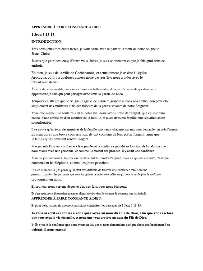 Confiance en Dieu : Un Guide Spirituel | PDF | Dieu | Foi