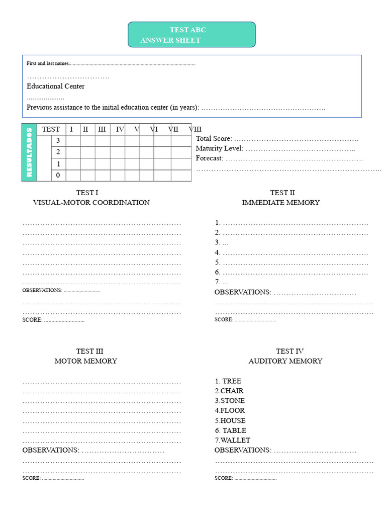 Test ABC Answer Sheet Template | PDF | Chess Theory | Chess