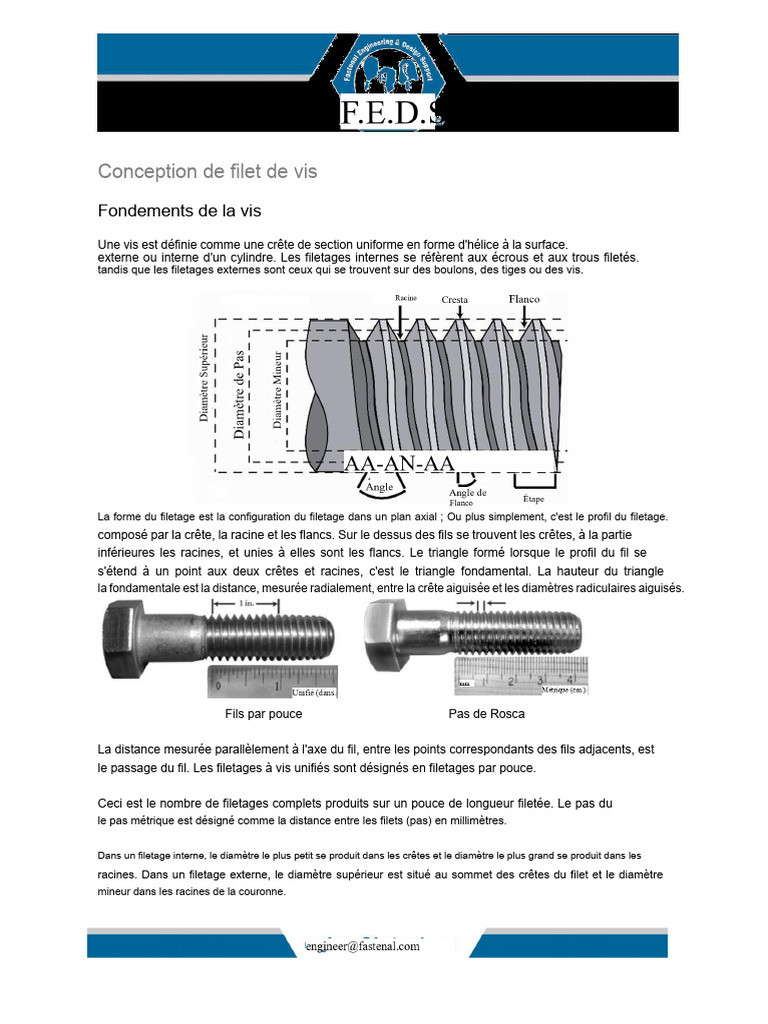 Guide complet sur la conception de filet de vis | PDF | Vis de fixation ...