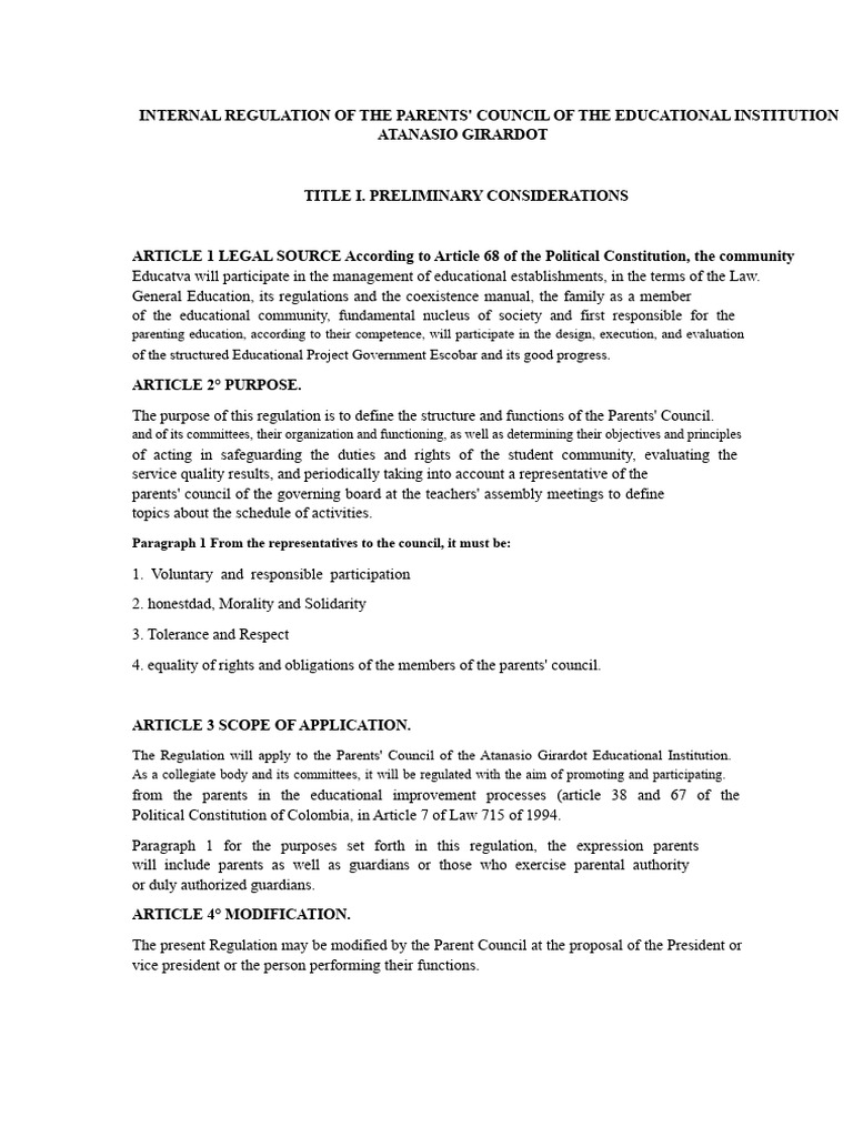 Internal Regulations of The Parents' Council-3 | PDF