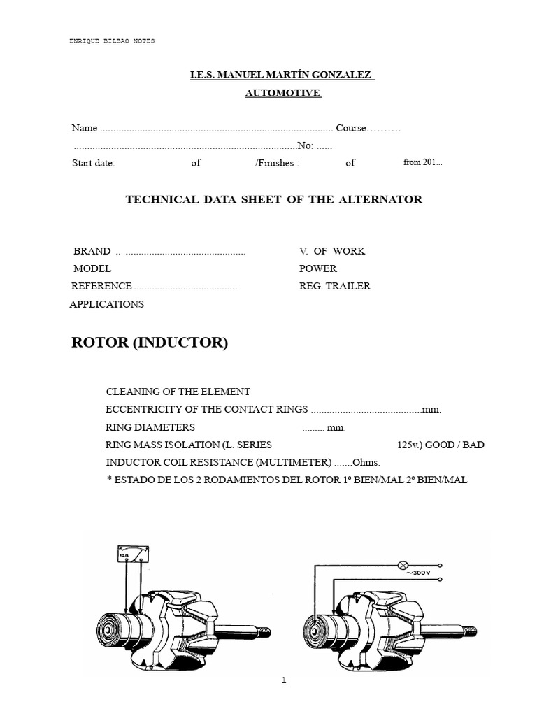 Sheet of The Alternator Practice | PDF | Inductor | Rectifier