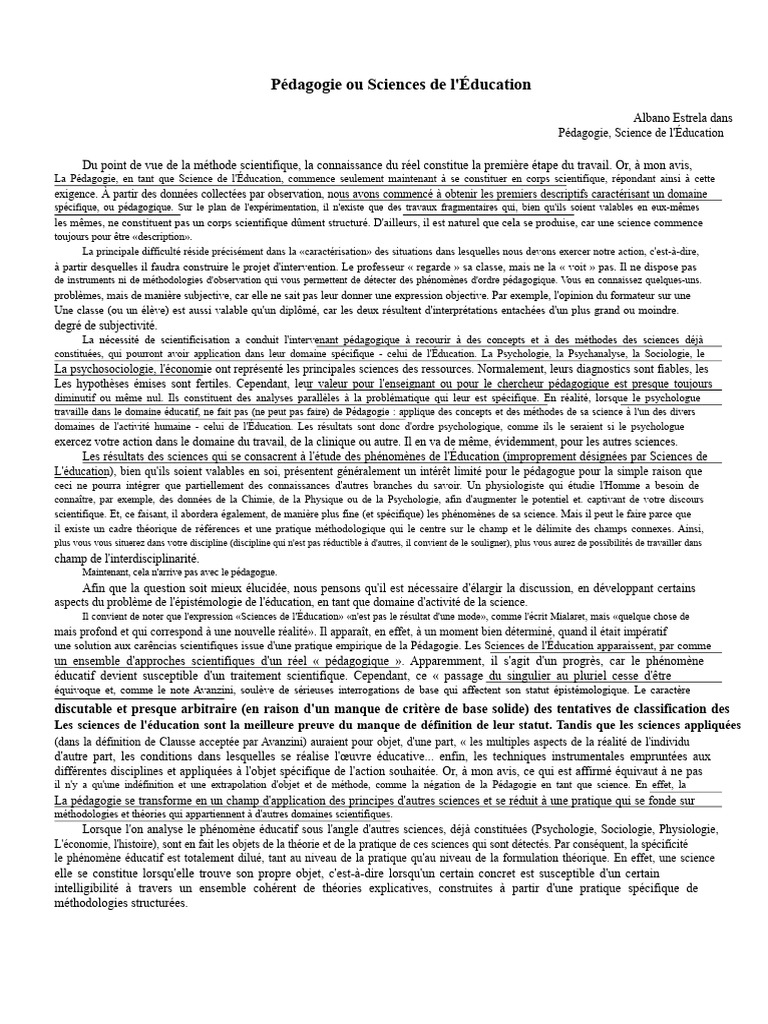 Pédagogie : Vers une Science Éducative | PDF | Science | Pédagogie