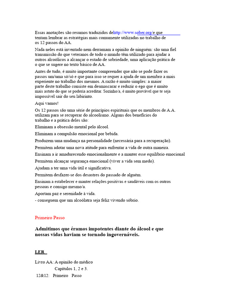 Estratégias dos 12 Passos do AA | PDF | Deus | Amor