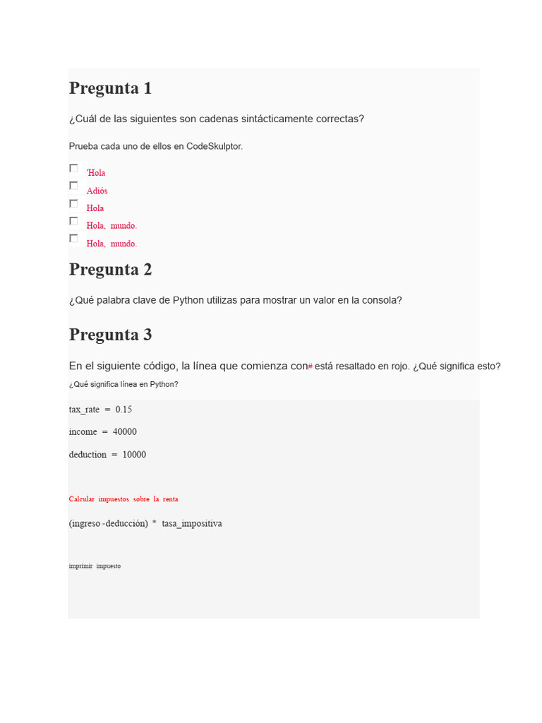 Ejercicios de Sintaxis en Python | PDF | Python (lenguaje de ...