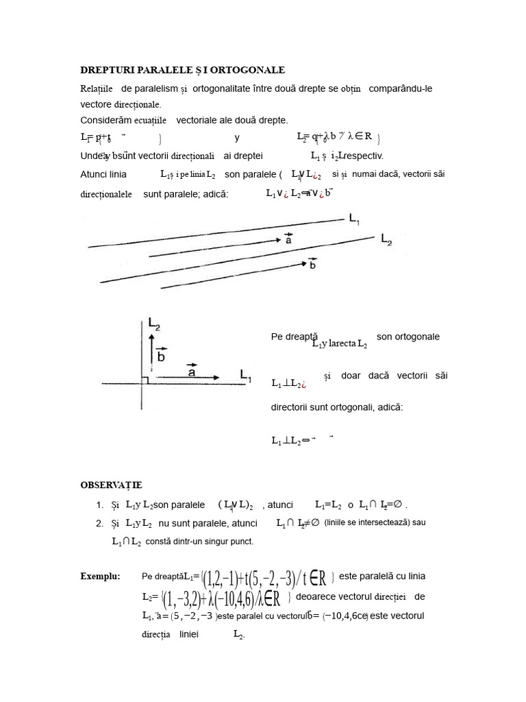 DREPTE PARALELE ȘI ORTOGONALE Unghi r3 | PDF