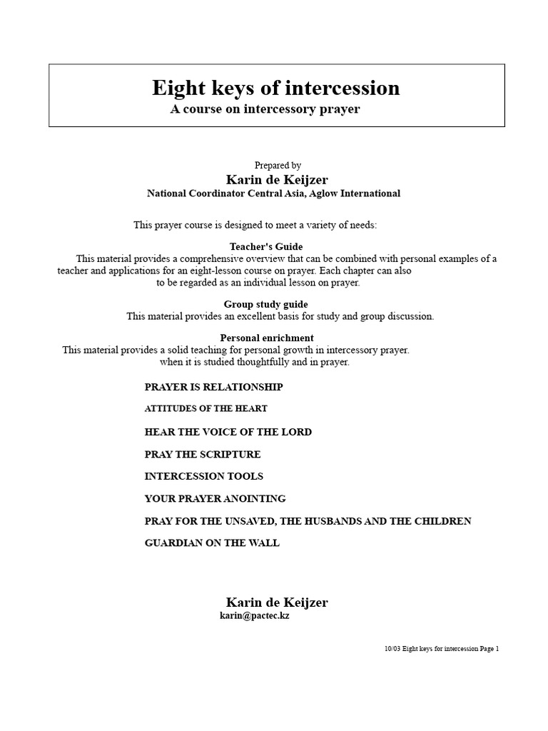 Eight Keys to Effective Intercession | PDF | Intercession | Prayer