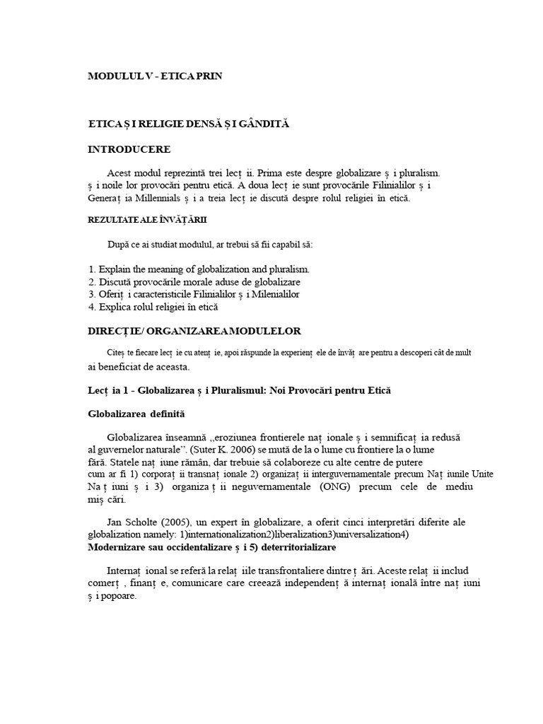 Etica - Modulul 5 | PDF