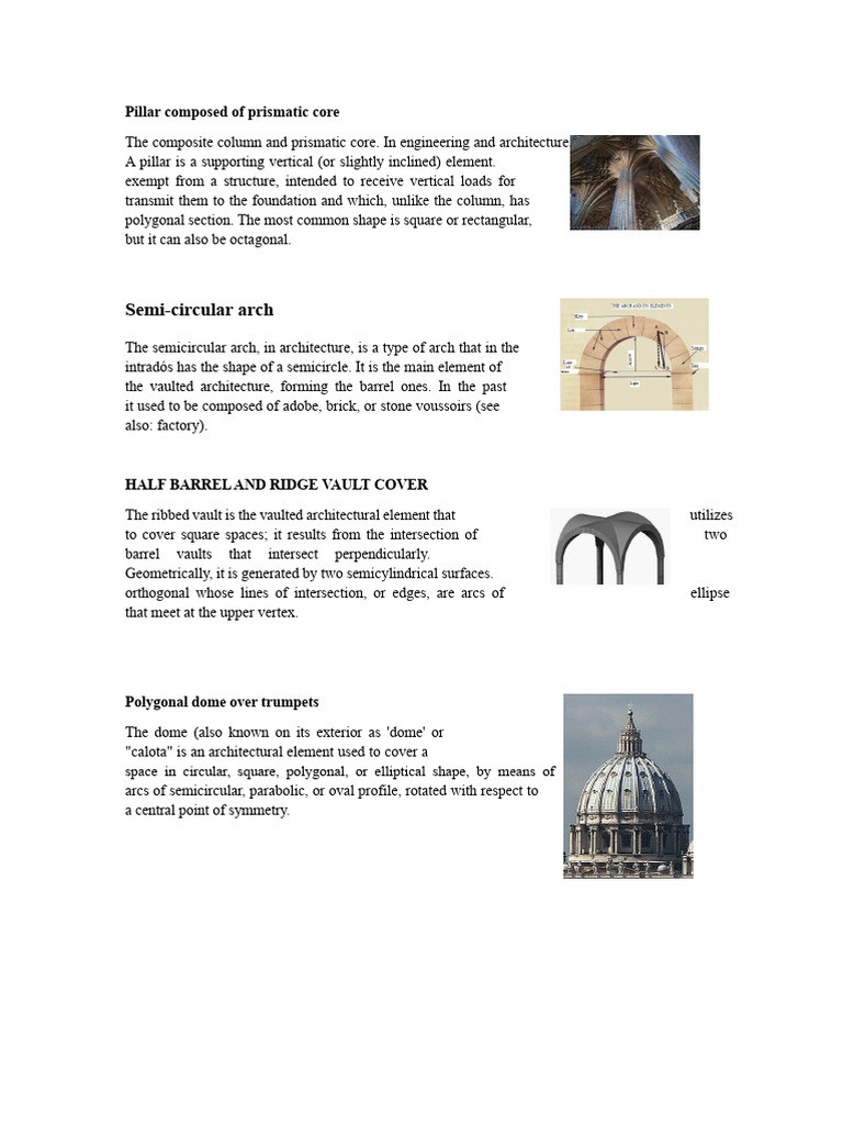 Architectural Elements and Structures | PDF | Vault (Architecture) | Dome