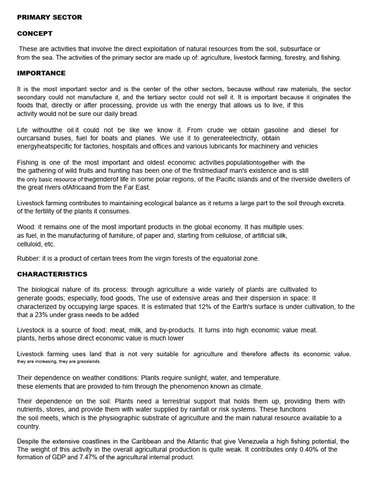Overview of Primary, Secondary, Tertiary Sectors | PDF | Agriculture | Soil