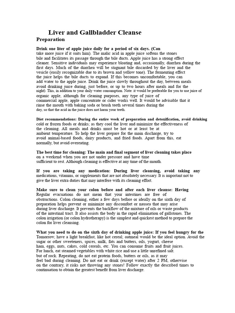 Liver and Gallbladder Cleanse Guide | PDF | Gallbladder | Bile