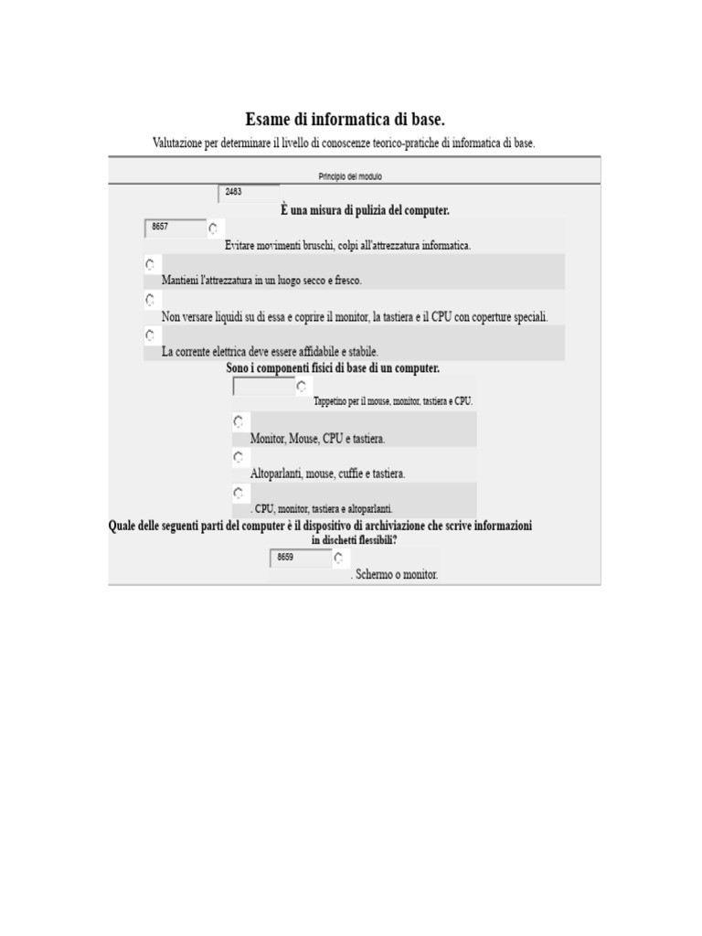 Esame Di Informatica Di Base | PDF