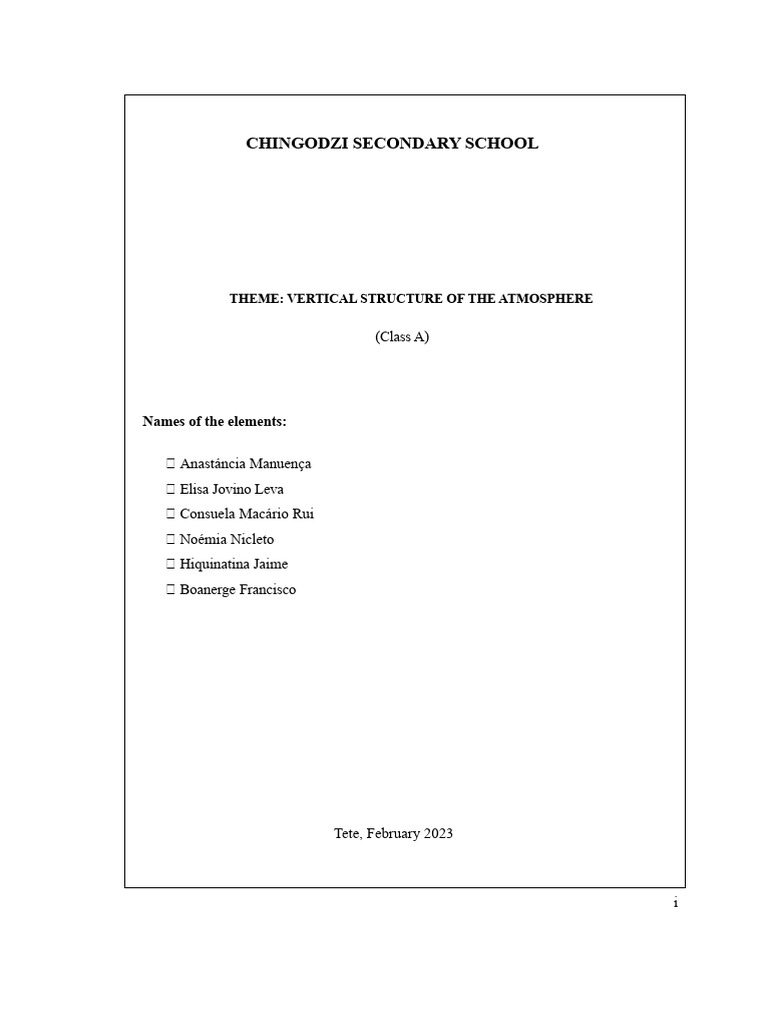 Vertical structure of the atmosphere | PDF | Atmosphere Of Earth ...