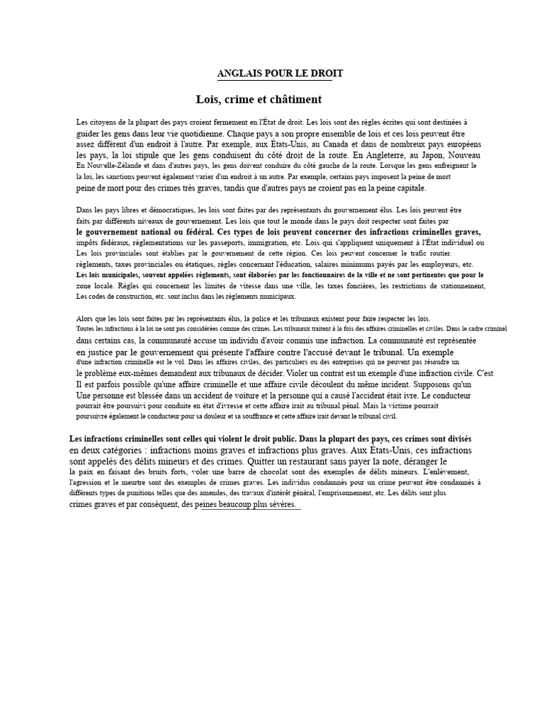 Comprendre le droit et ses lois | PDF | Crimes | Crime et violence
