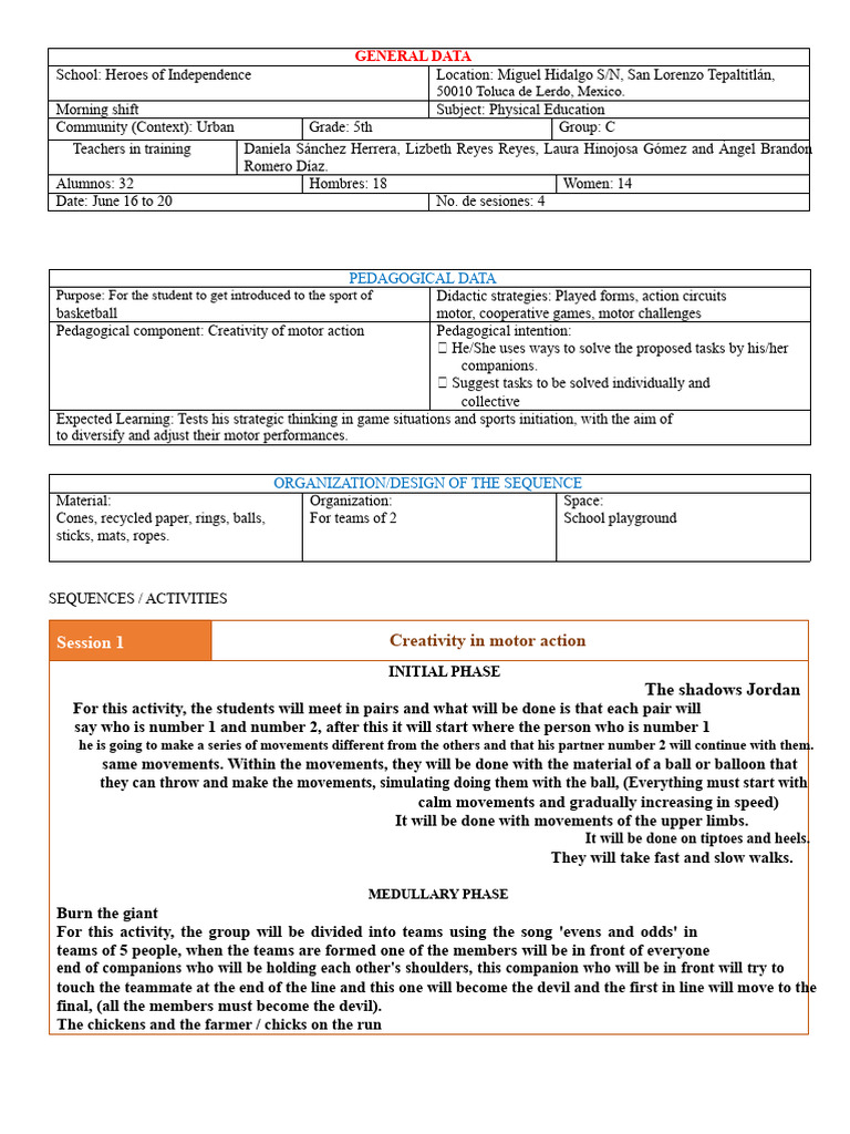 Basketball Activities for 5th Grade PE | PDF