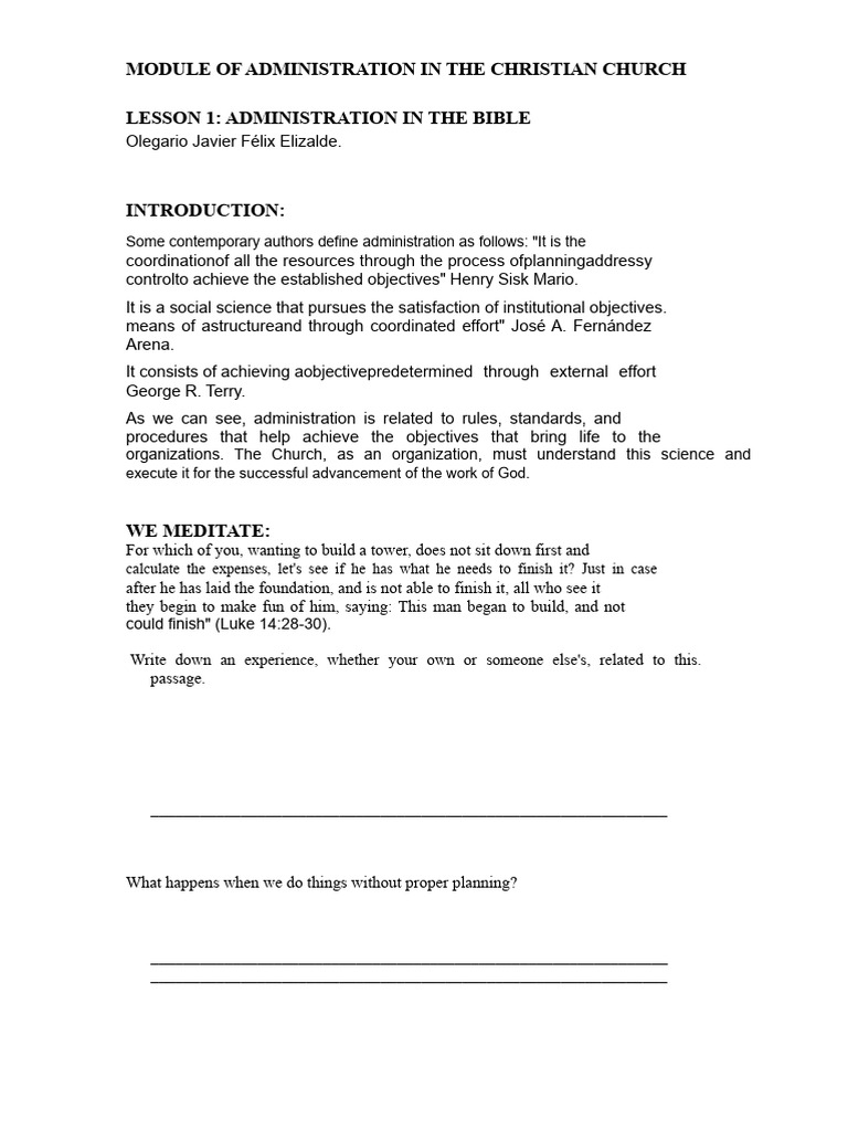 Church Administration Principles Explained | PDF | Jesus | Gospel Of John