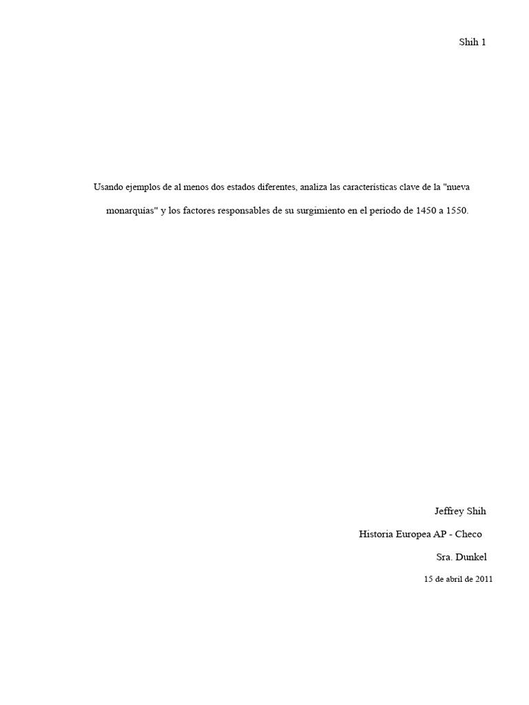 Las Nuevas Monarquías de 1450 A 1550 - Documento | PDF | Reino de ...