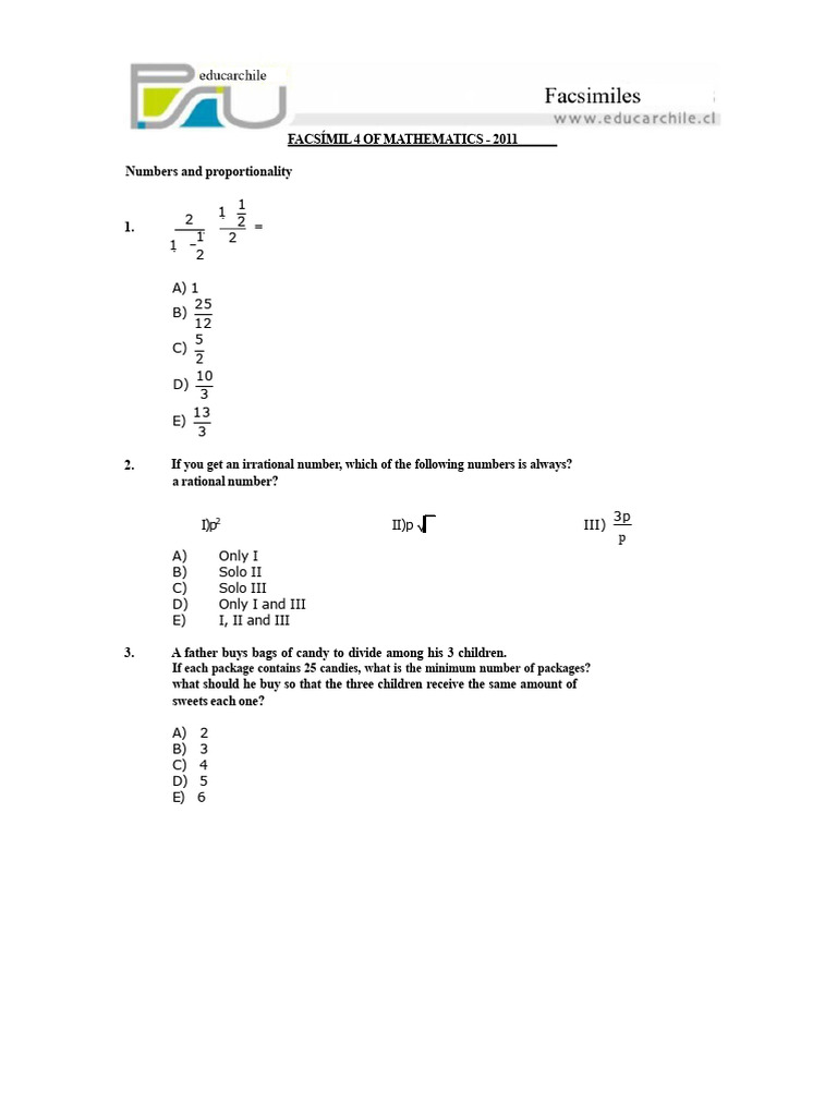 Mathematics Proportionality and Algebra Concepts | PDF | Numbers ...