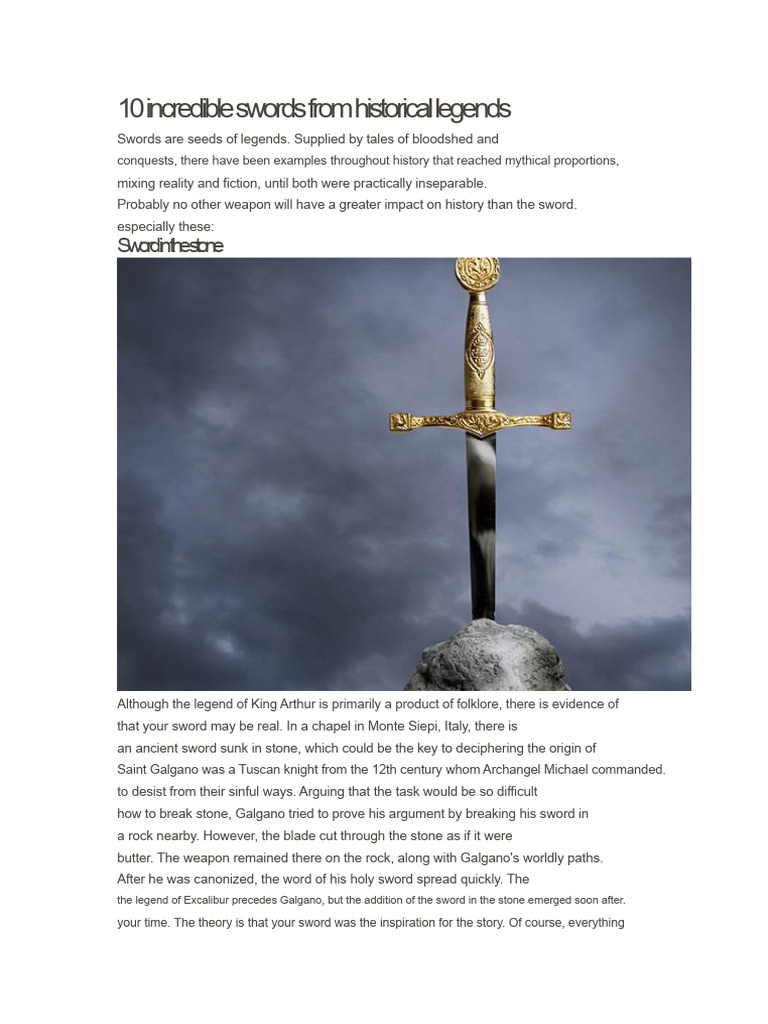 10 Incredible Swords From Historical Legends | PDF