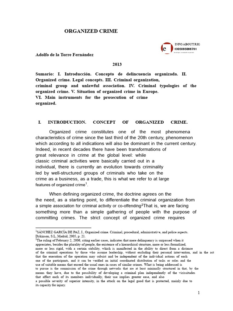 Organized Crime Group Typologies | PDF | Organized Crime | Crimes