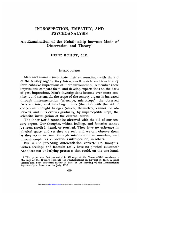 Kohut 1959 | PDF