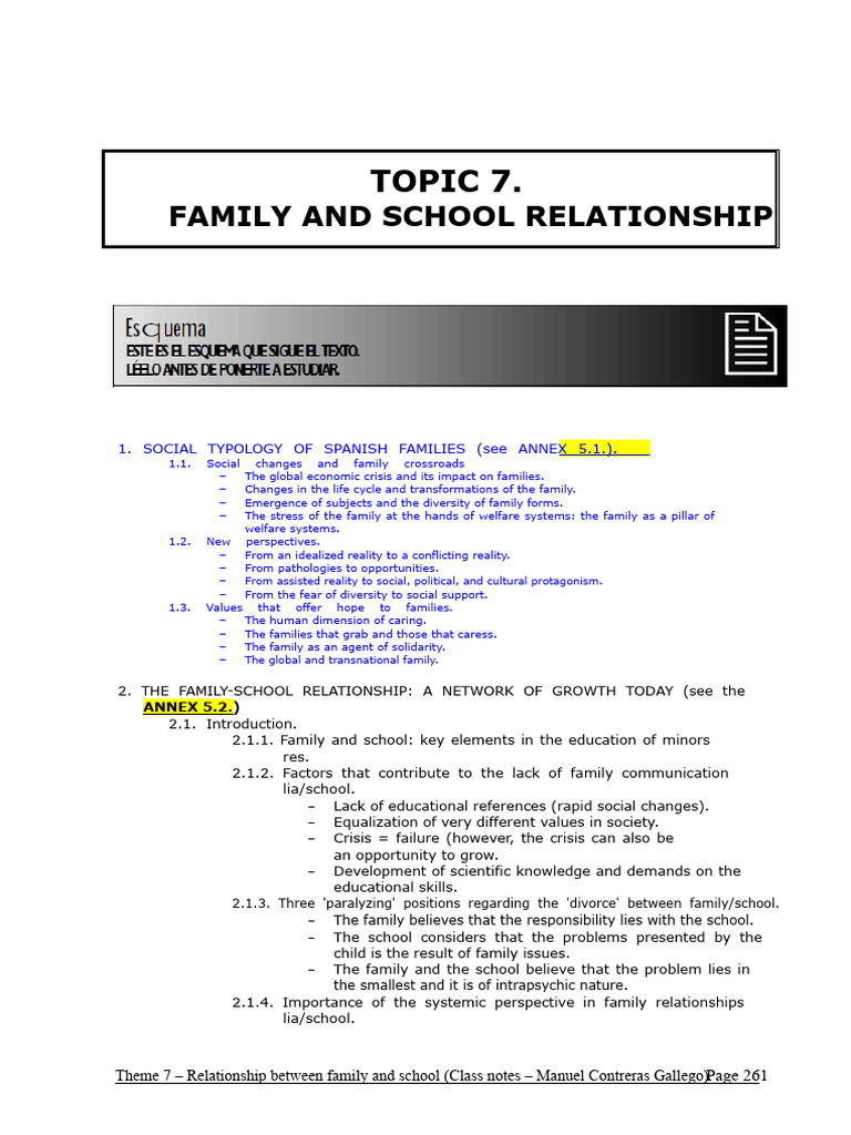 Family and School Relationship | PDF | Teachers | Knowledge