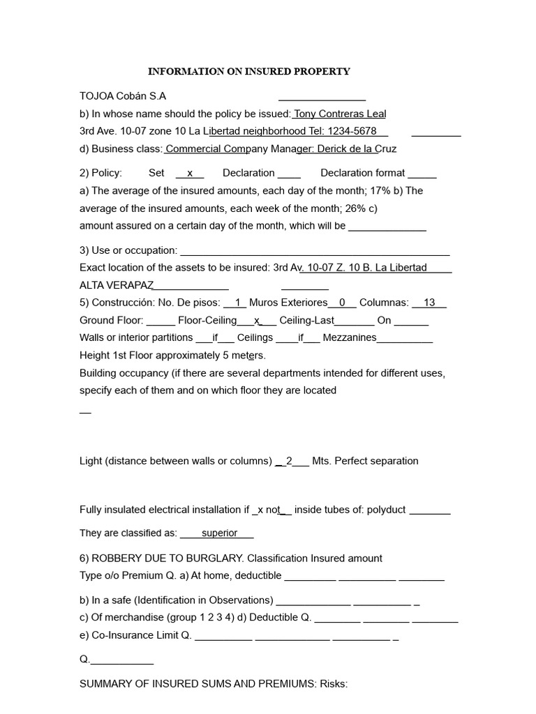 INSURANCE CONTRACT (Against Fire) | PDF | Insurance | Financial Services