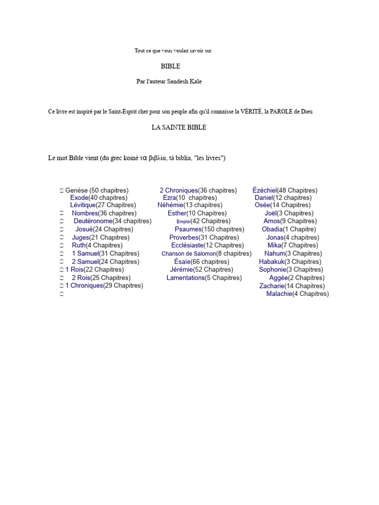 Guide complet sur la Sainte Bible | PDF